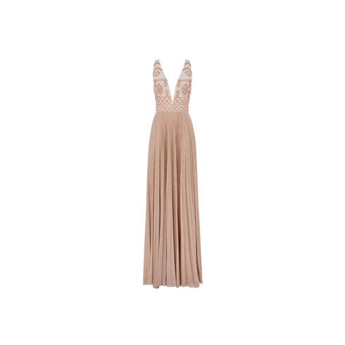 Abito Donna lungo con scollo profondo Burro carne Elisabetta Franchi- Francavilla Moda